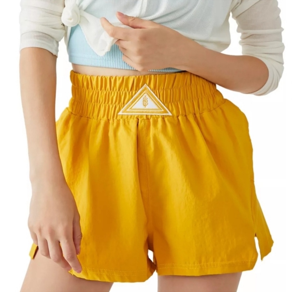 Free People Movement Yellow Boxer Shorts